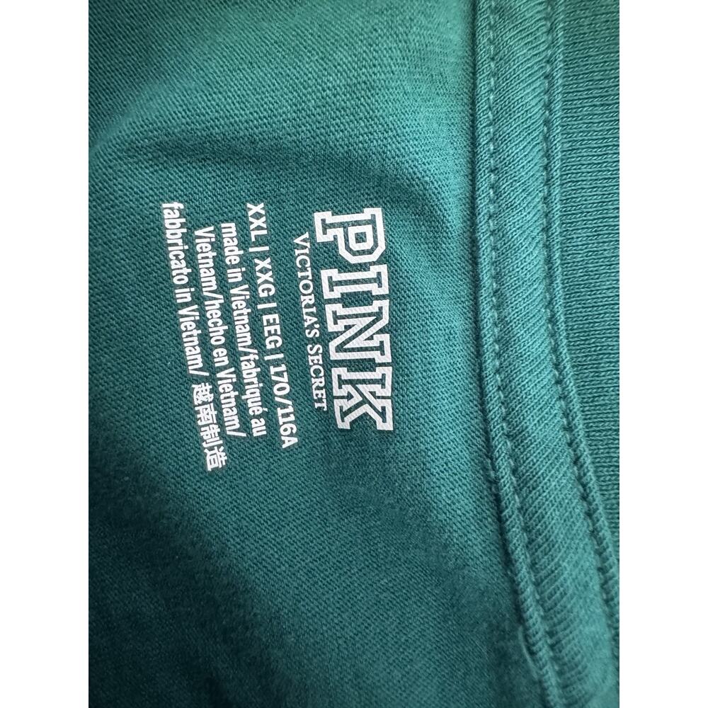VS Victorias Secret Pink Shirt Sz XXL Crewneck Comfy Casual Campus Green - Picture 3 of 16